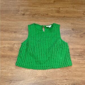 kate spade Vibrant Green Eyelet Crop Top